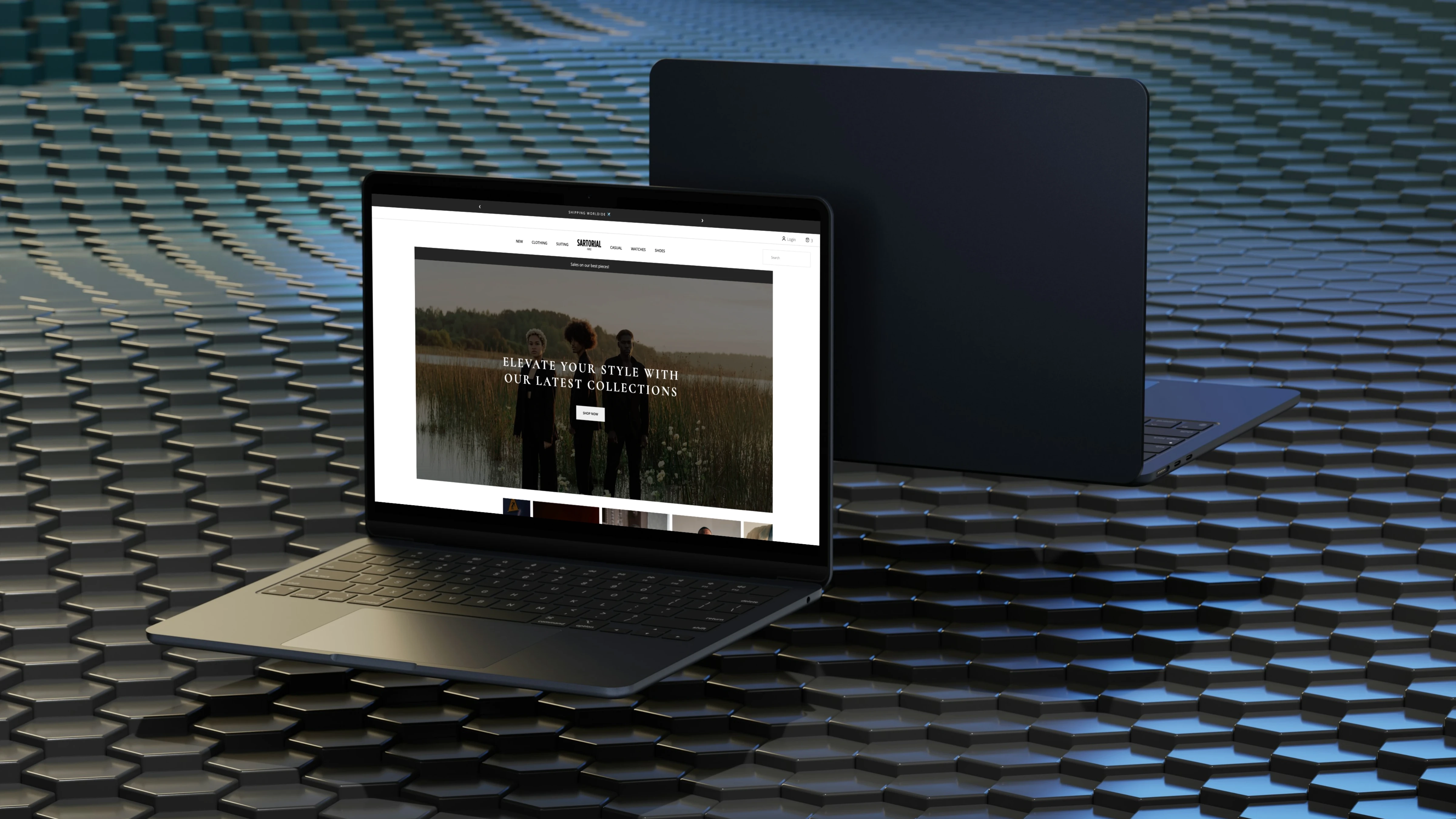 Sartorial Paris Homepage in a mockup